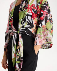 Chico's For Sale Black Georgette Tie-Front Kimono