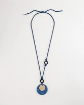 Chico's Sale Blue Multi Adjustable Blue-Neutral Wood Pendant Necklace
