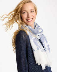 Chico's For Sale Neutral Paisley Jacquard Oblong Scarf