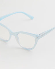 Chico's Online Light Blue Pearlescent Cat Eye Readers