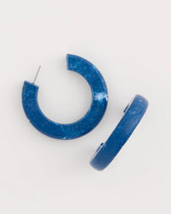Chico's Sale Blue Multi Blue-Neutral Wood Hoop Earrings