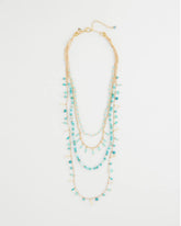 Chico's Discount Aqua Multi-Strand Aqua Layering Necklace