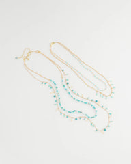 Chico's Discount Aqua Multi-Strand Aqua Layering Necklace