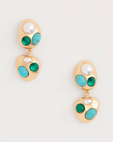 Chico's Outlet Blue Blue Pearl Cab Drop Earrings