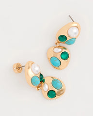 Chico's Outlet Blue Blue Pearl Cab Drop Earrings
