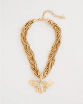 Chico's Sale Neutral Beaded Bee Pendant Necklace