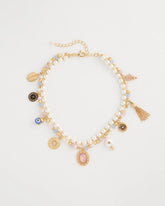 Chico's Discount Orchid Genuine Jade Stone Charm Short Necklace