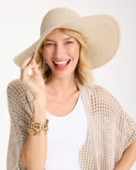 Chico's Online Neutral Metallic Straw Sun Hat