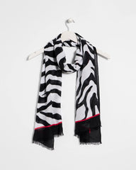 Chico's On Sale Black Animal Print Oblong Scarf