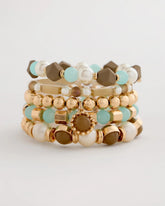 Chico's Online Aqua Aqua Stretch Set of Five Beaded Bracelets