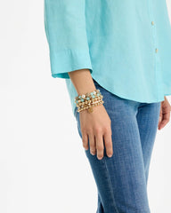 Chico's Online Aqua Aqua Stretch Set of Five Beaded Bracelets
