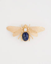Chico's Online Blue Sodalite Stone Pearl Bee Brooch