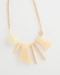 Chico's Online Neutral Faux Horn Geo Bib Necklace