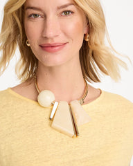 Chico's Online Neutral Faux Horn Geo Bib Necklace