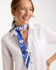 Chico's Online Amparo Blue Dutch Floral Polka-Dot Skinny Scarf
