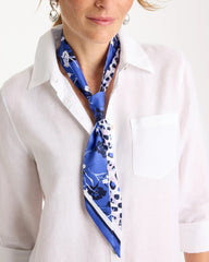 Chico's Online Amparo Blue Dutch Floral Polka-Dot Skinny Scarf