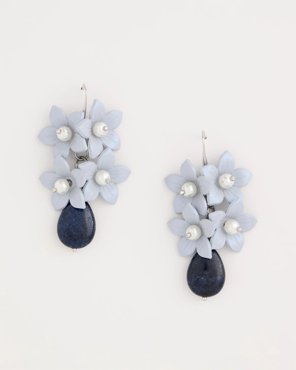 Chico's On Sale Blue Lapis Lazuli Stone Flower Earrings