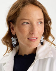 Chico's On Sale Blue Lapis Lazuli Stone Flower Earrings