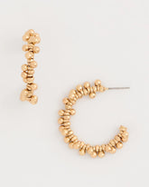 Chico's Online Gold Golden Beaded Hoop Earrings