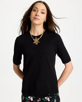 Chico's On Sale Black Ella Crewneck Pullover Sweater