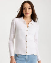 Chico's For Sale Alabaster Textured Button-Front Cardigan