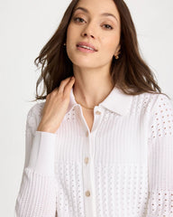 Chico's For Sale Alabaster Textured Button-Front Cardigan