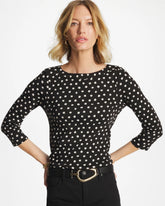 Chico's For Sale Black Polka Dot Pima 3/4 Sleeve Tee