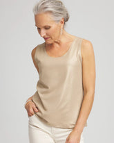 Chico's Outlet Champagne Foiled Microfiber Tank
