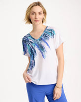 Chico's For Sale Pale Sweet Pea Zenergy® Sicily Splash Drop Shoulder Tee