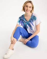 Chico's For Sale Pale Sweet Pea Zenergy® Sicily Splash Drop Shoulder Tee