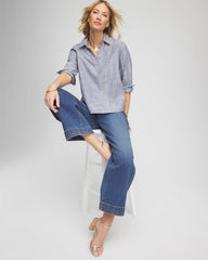 Chico's For Sale Indigo Chambray Striped Soft Popover