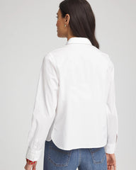 Chico's Discount Alabaster Crystal Heart Poplin Shirt