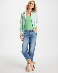 Chico's Sale Peppermint Green No Iron™ Striped Stretch Shirt