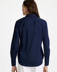Chico's Online Classic Navy No Iron™ Stretch Shirt