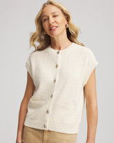Chico's Online Gold Button-Up Sweater Vest