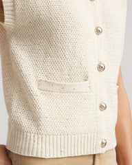 Chico's Online Gold Button-Up Sweater Vest