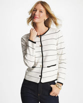 Chico's Online Ecru Contrast Tipped Sweater Blazer