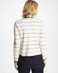 Chico's Online Ecru Contrast Tipped Sweater Blazer