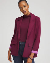 Chico's Sale Deep Chianti Single-Breasted Sweater Blazer