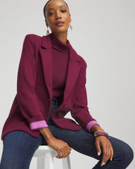 Chico's Sale Deep Chianti Single-Breasted Sweater Blazer