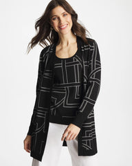 Chico's Online Black Ella Graphic Cardigan