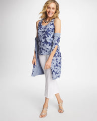 Chico's For Sale Blue Ella Floral Scoopneck Tank