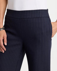 Chico's Outlet Navy Brigitte™ Straight Pinstripe Cropped Pants