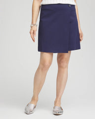 Chico's Outlet Passport Blue Brigitte™ Pull-On Asymmetrical Wrap Skort