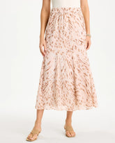 Chico's Outlet Sweet Blossom Cheetah Pull-On Godet Skirt