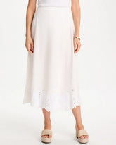 Chico's For Sale Alabaster Alabaster Twill Embroidered Hem Skirt
