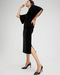 Chico's Outlet Travelers Black Travelers™ Velvet Midi Skirt