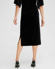 Chico's Outlet Travelers Black Travelers™ Velvet Midi Skirt