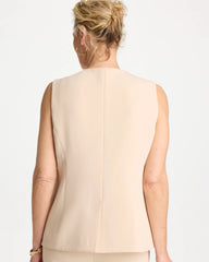 Chico's Sale Pale Sand Split Hem Crepe Vest
