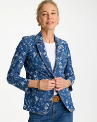 Chico's Outlet Indigo Jacquard Denim Blazer